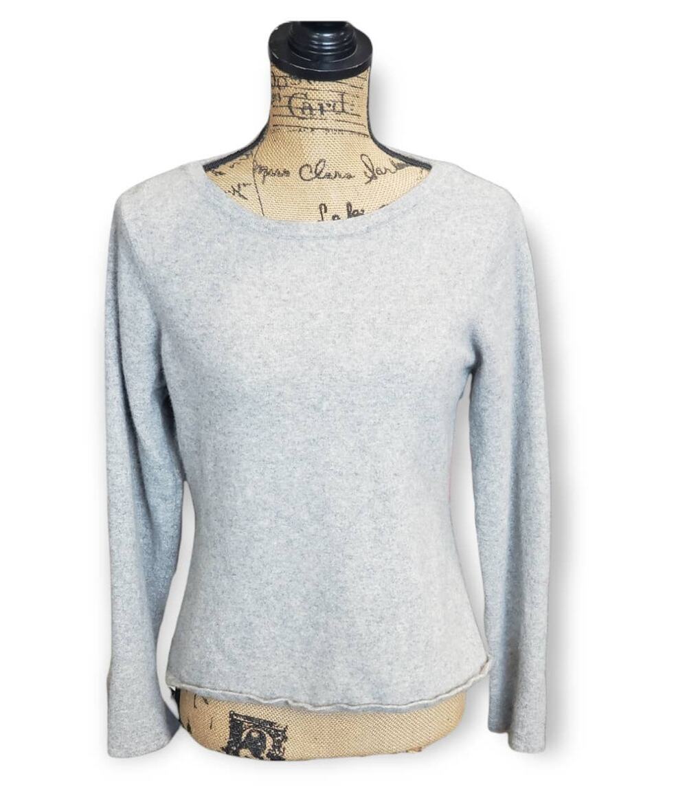 J Jill Cashmere Gray Long Sleeved Sweater Shirt - Size Small